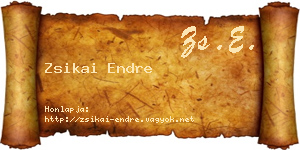 Zsikai Endre névjegykártya